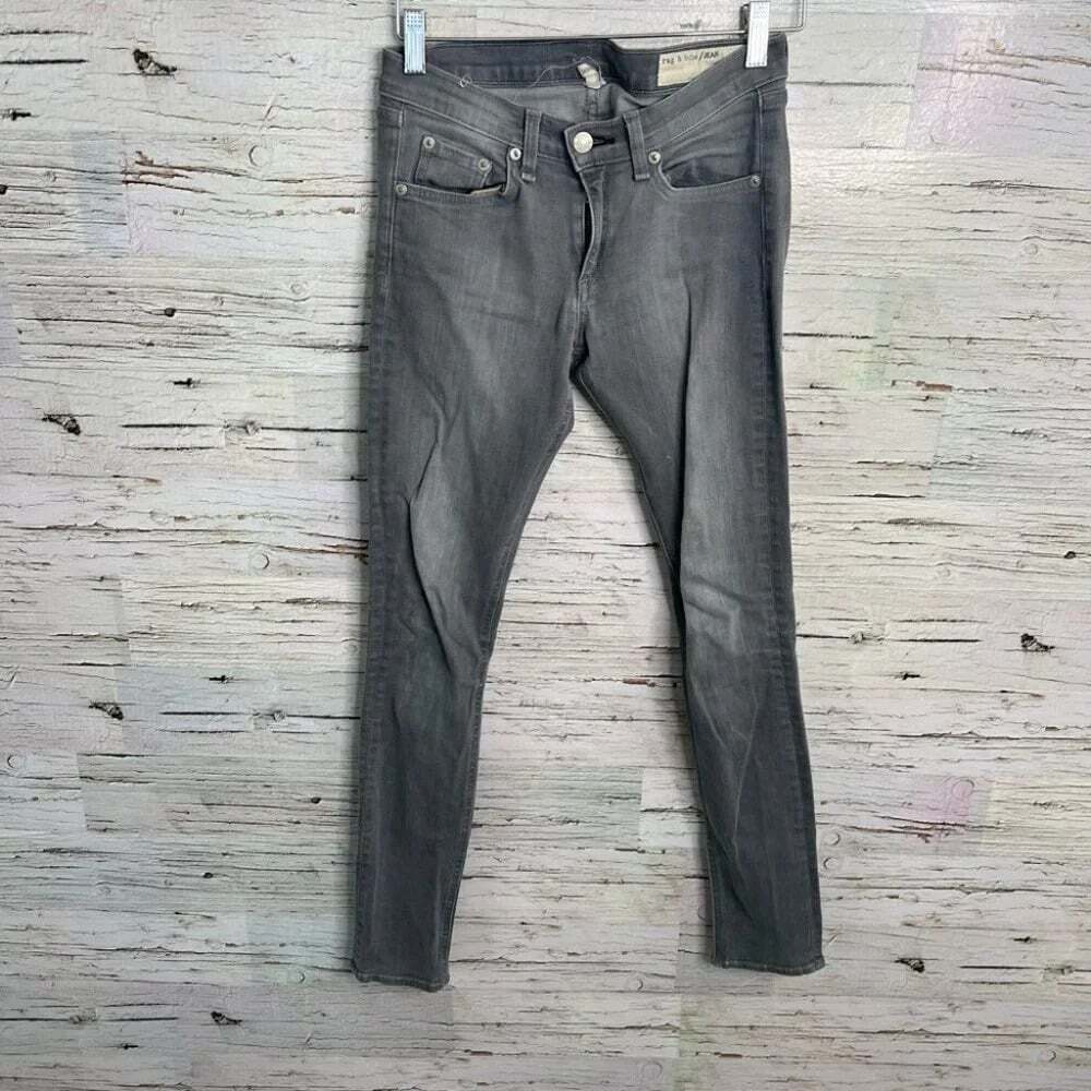 Rag & Bone Women's Skinny  Slim Gray Wash Buxton Stretch Jeans Mid RIse Size 25